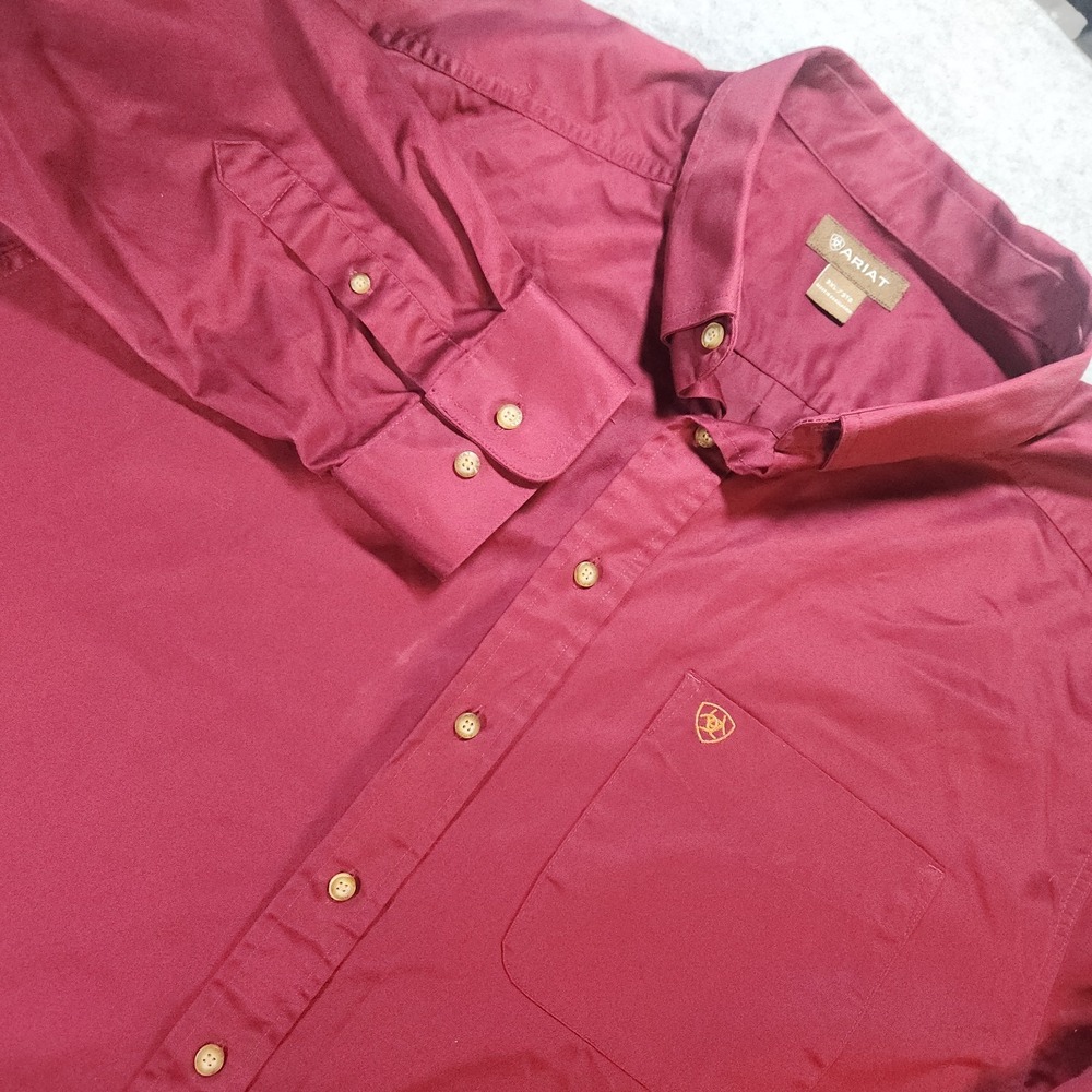 Ariat Men's 3XL Red Button-Down Long Sleeve Western Shirt